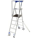 TUBESCA Plate-forme de travail ultra-mobile Veloce à 7 marches garde-corps rigide avec sangle anti-chute