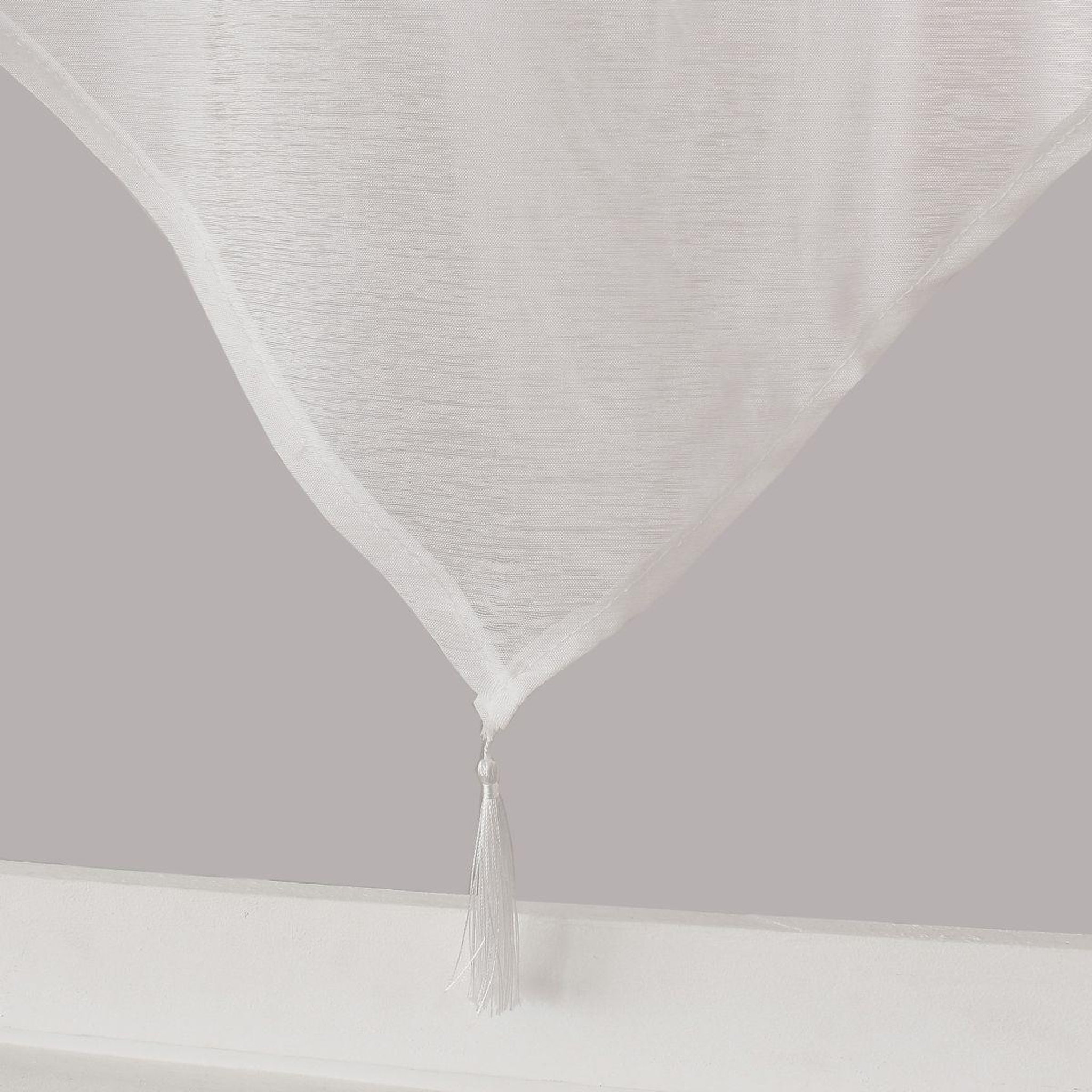 Voir la diapositive 2 : ENJOY HOME Paire de voilages à pointes  sablé  60x120cm blanc