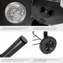 Voir la diapositive 5 : tectake Barbecue charbon avec thermomètre équipé de 2 roues pour un piètement stable noir