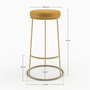 Voir la diapositive 4 : Rendez vous déco Lot de 2 tabourets de bar 73 cm en velours jaune curry-Kendal