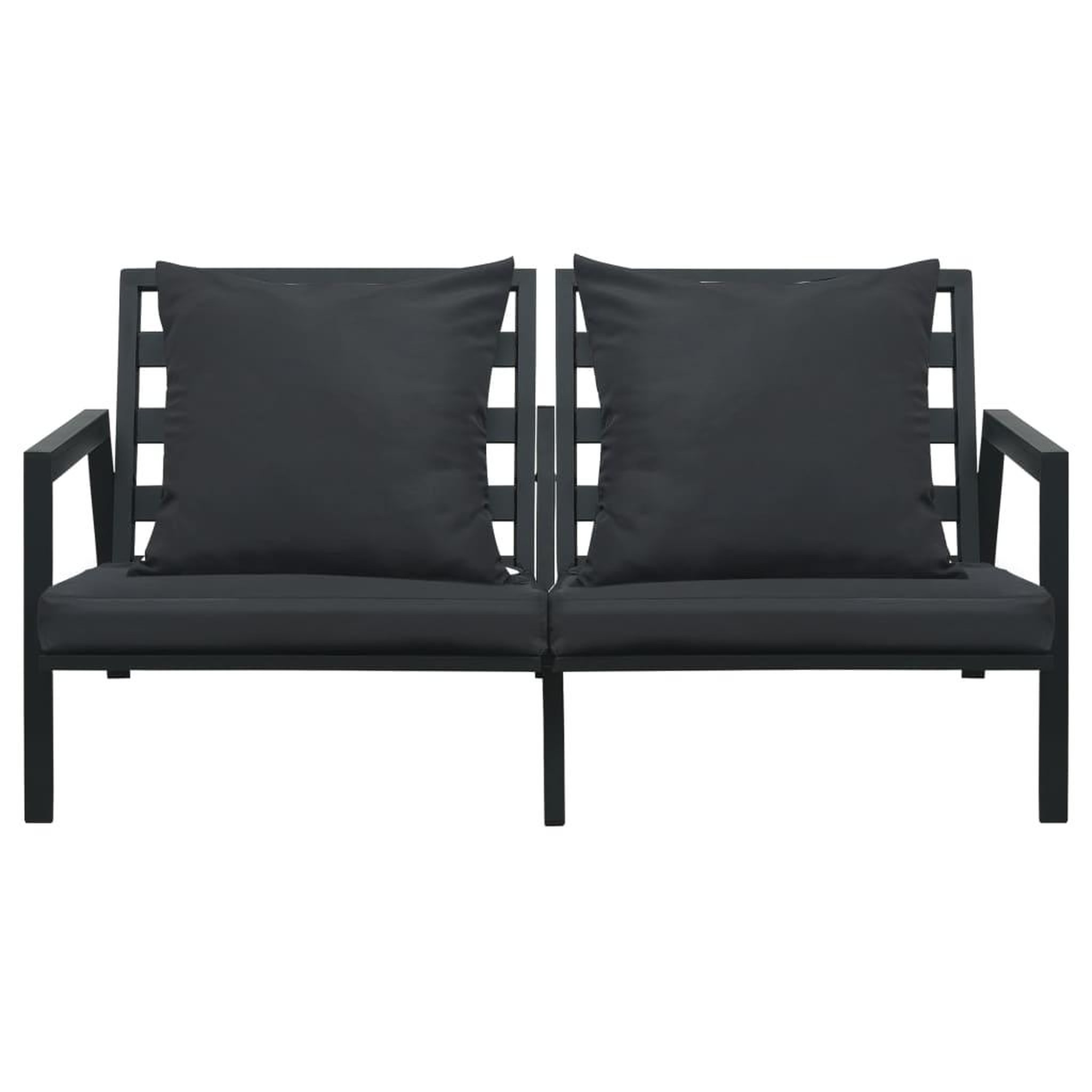 Voir la diapositive 5 : VIDAXL Salon de jardin 5 pcs avec coussins aluminium gris fonce
