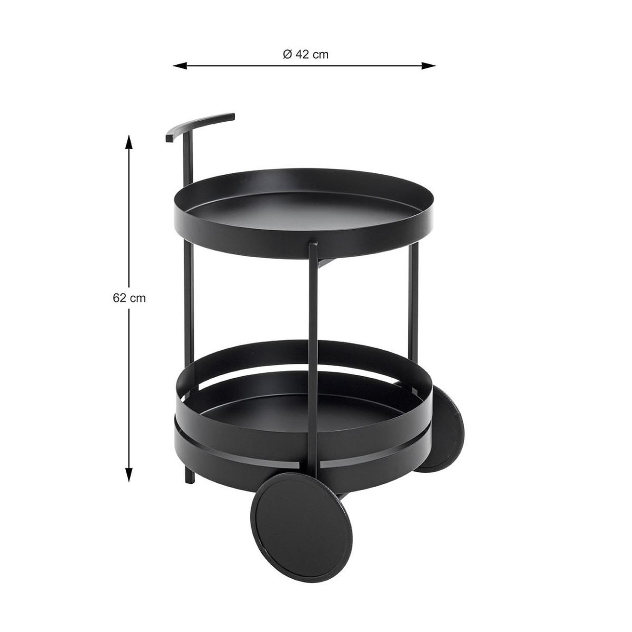 Voir la diapositive 4 : Paris Prix Desserte de cuisine ronde  postres  62cm noir