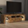 Voir la diapositive 4 : VIDAXL Meuble TV avec lumieres LED Chene fume 140x36,5x40 cm