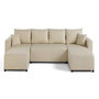 Voir la diapositive 1 : BEST MOBILIER Regala - canapé panoramique - 7 places - convertible avec coffre - en tissu