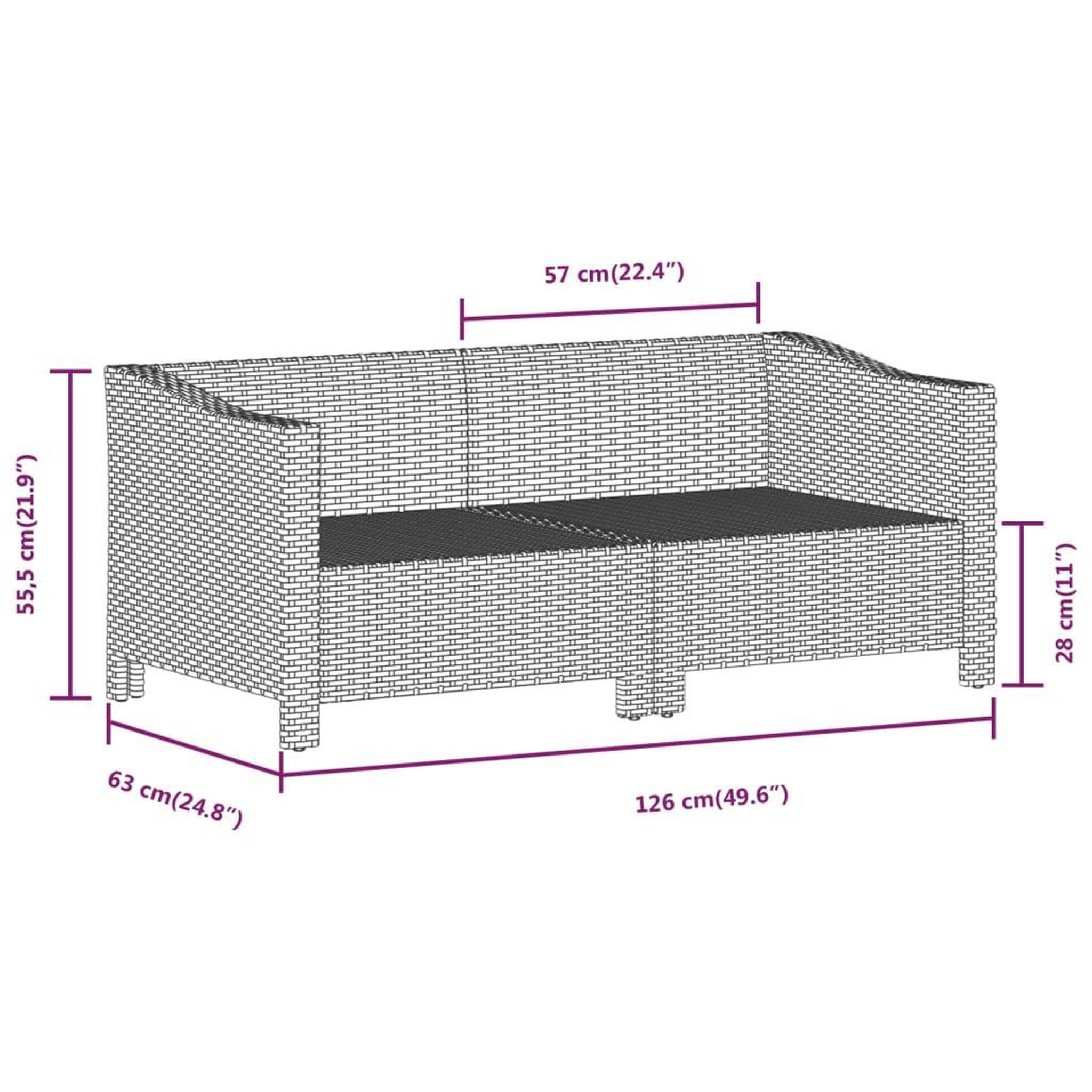 Voir la diapositive 6 : VIDAXL Salon de jardin 3 pcs avec coussins Gris Resine tressee