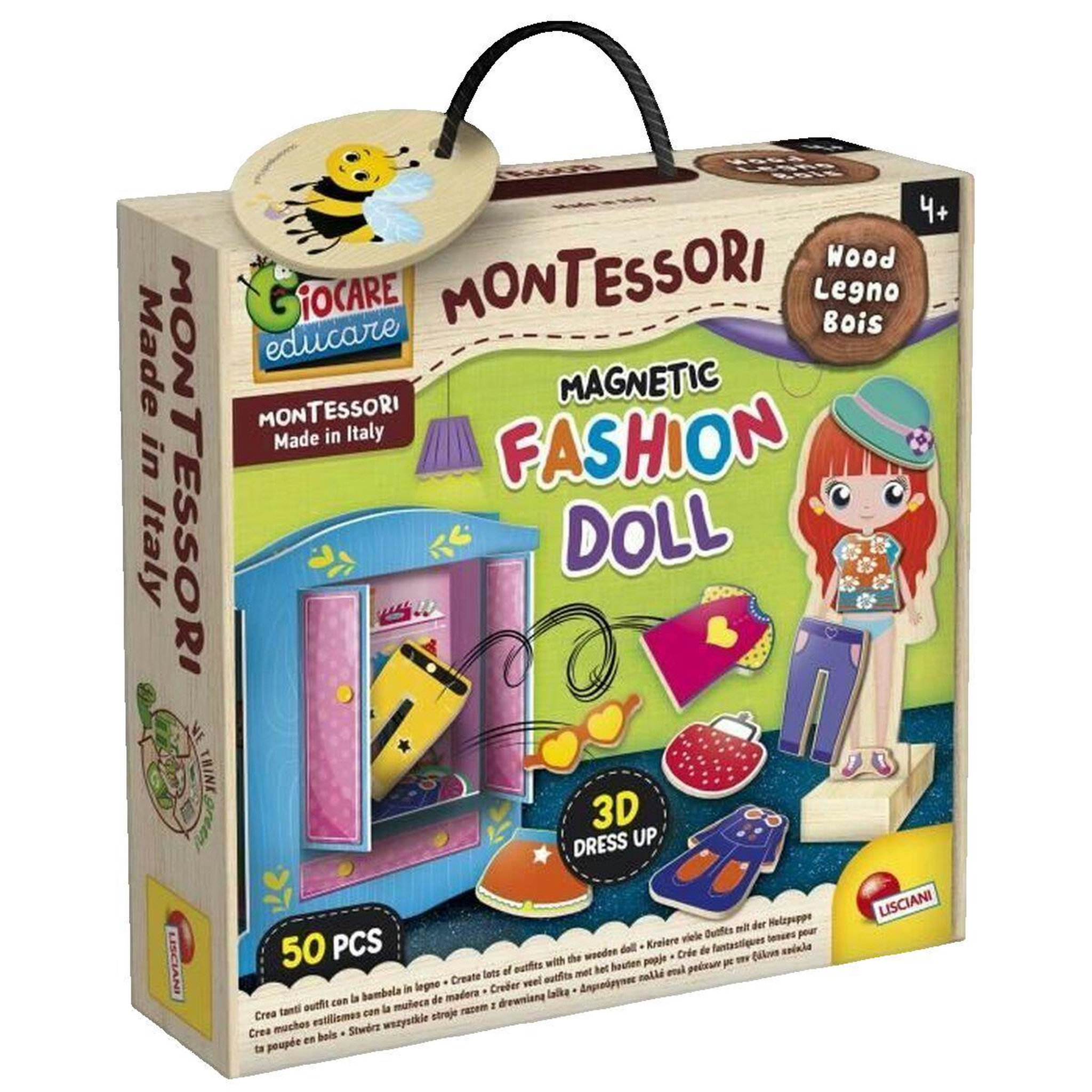 LISCIANI GIOCHI Jeu éducatif Lisciani Montessori Baby Wood poupée magnétique colorée