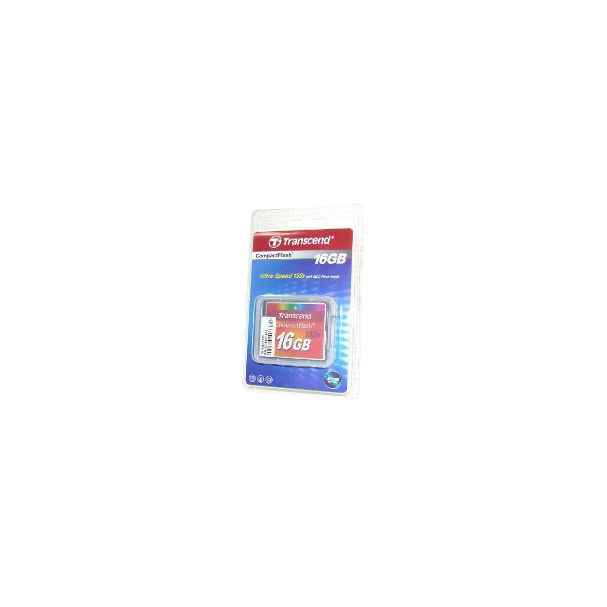 Transcend Carte mémoire CompactFlash Transcend 16GB 133x