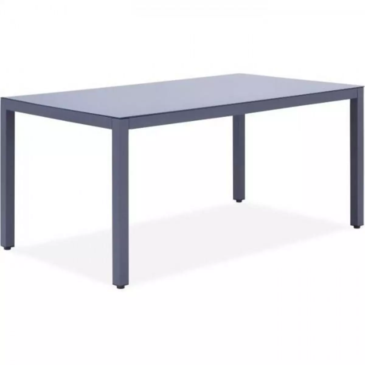 MARKET24 Table de jardin 6 personnes - 160 x 90 x H.74 cm - Aluminium et Plateau en verre - Gris