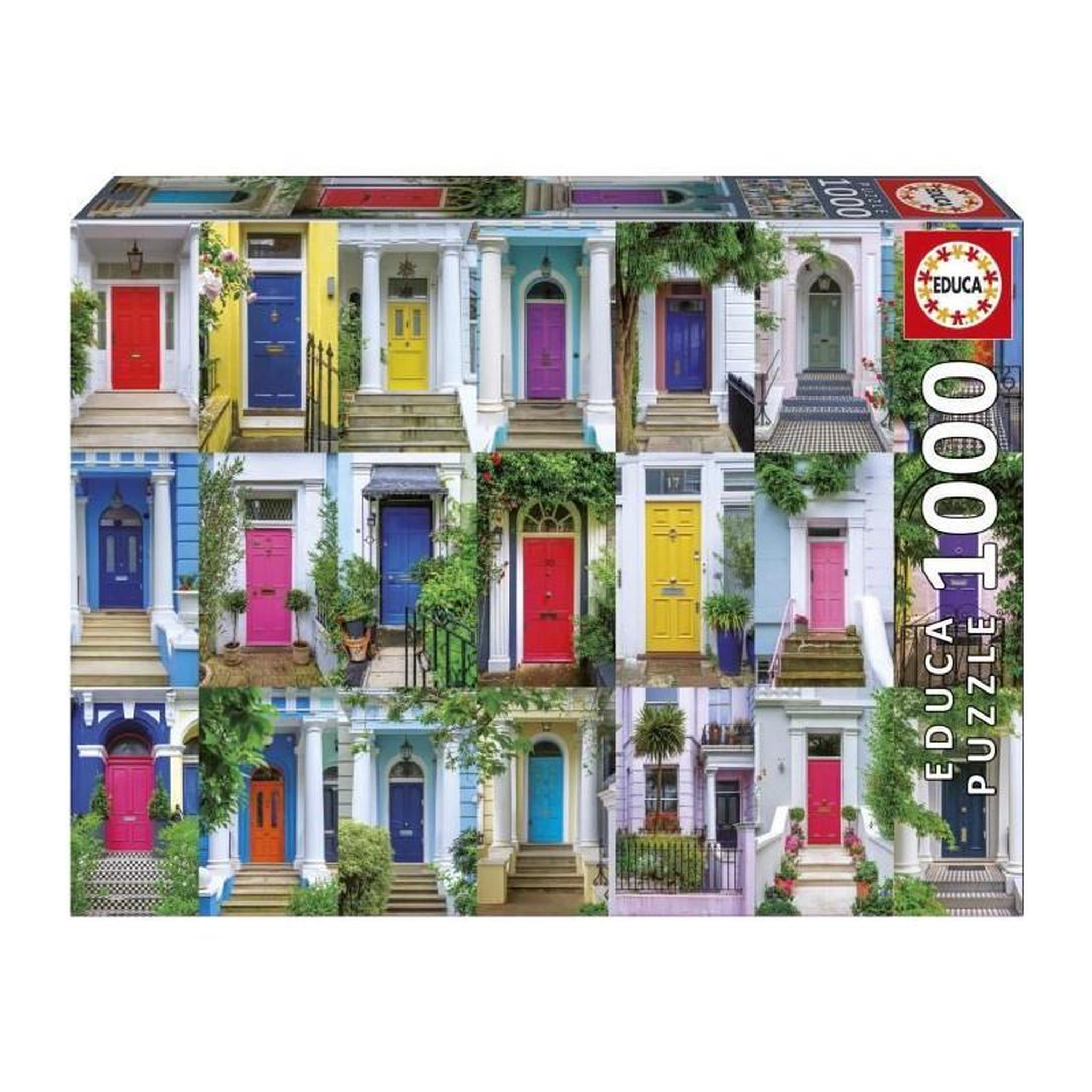 EDUCA Puzzle 1000 pièces - Portes de Notting Hill - Architecture - 68 x 48 cm - Educa