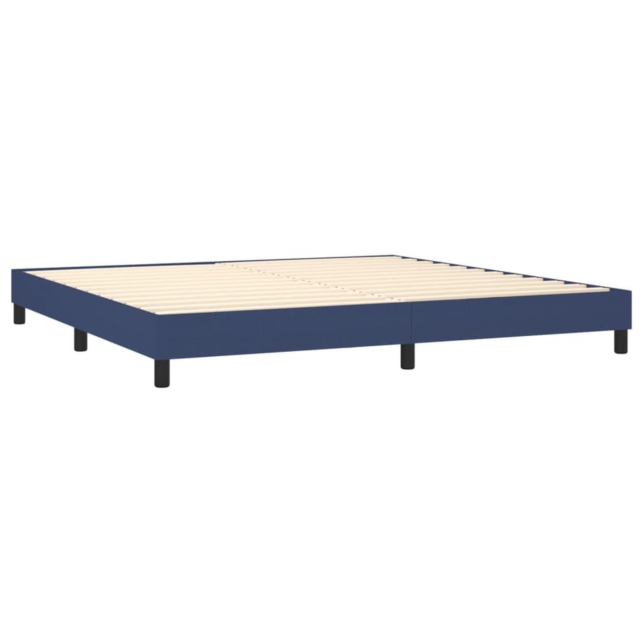 Voir la diapositive 4 : VIDAXL Sommier a lattes de lit avec matelas Bleu 200x200 cm Tissu