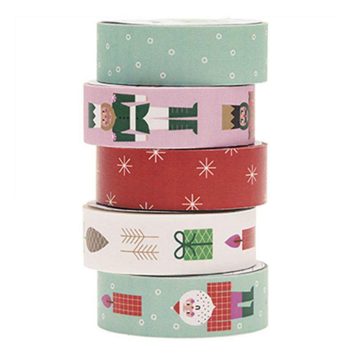 RICO DESIGN Set de 5 masking tapes Noël