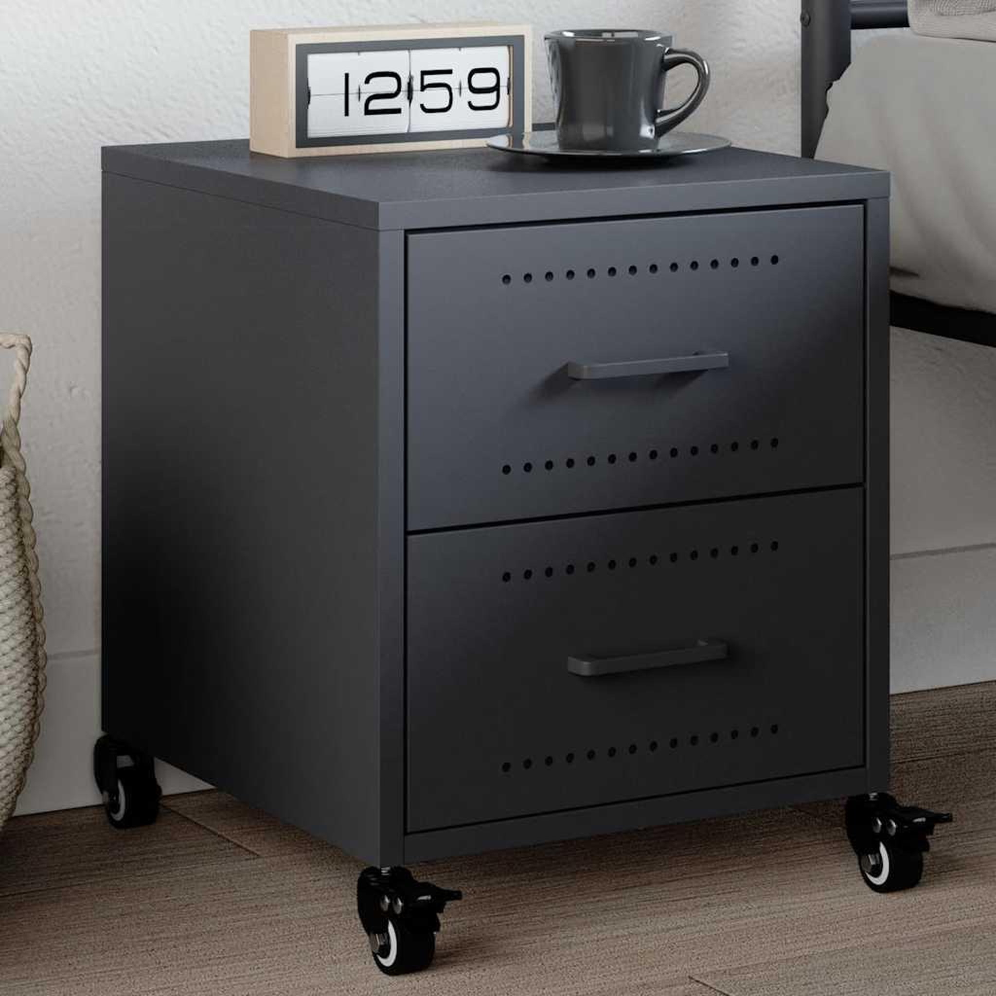 VIDAXL Table de chevet anthracite 36x39x43,5 cm acier