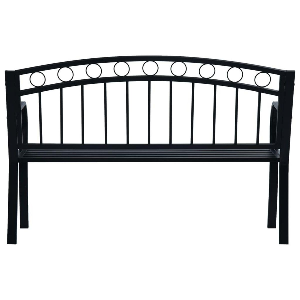 VIDAXL Banc de jardin 125 cm Noir Acier