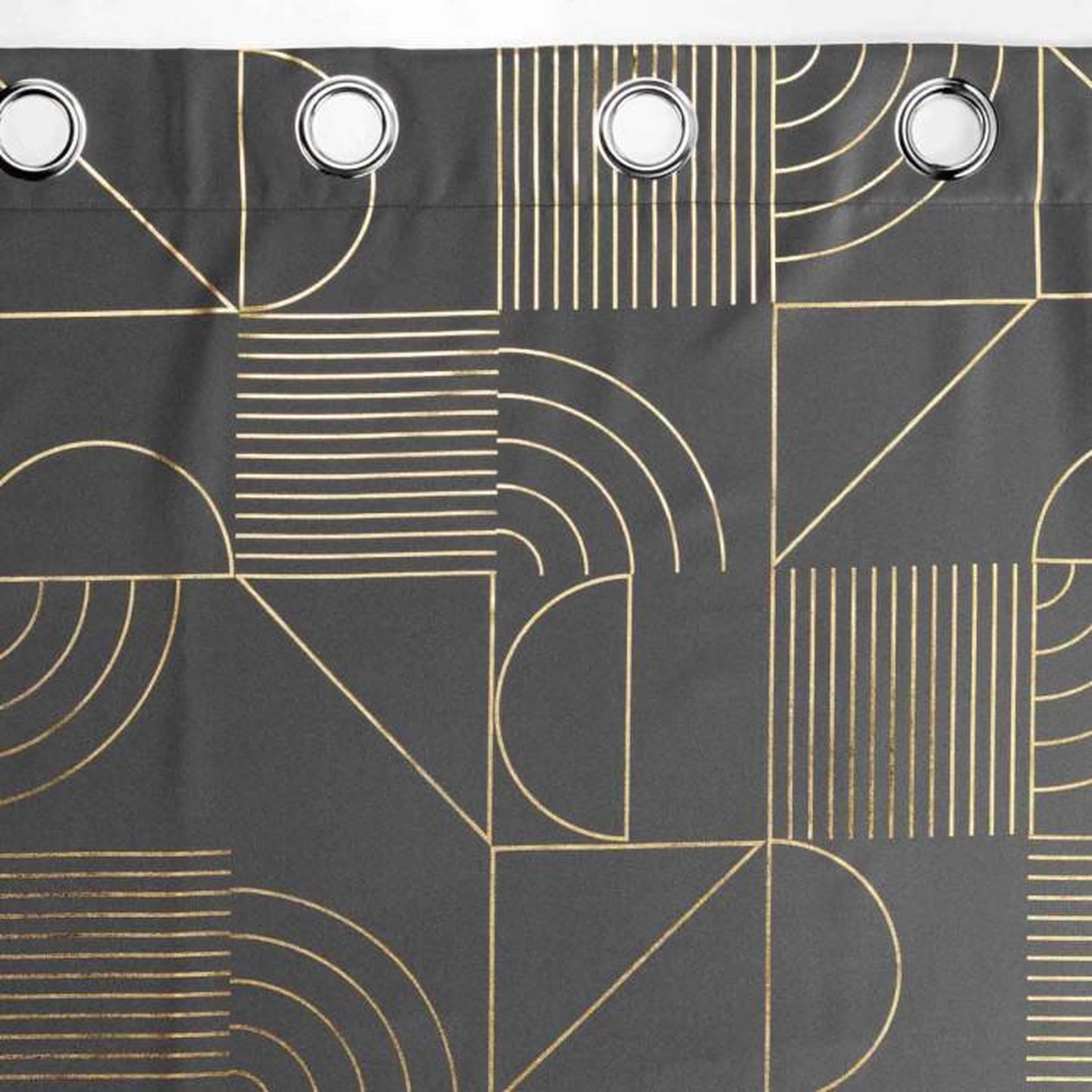 Voir la diapositive 3 : Paris Prix Rideau à Œillets Imprimé  Lineor  140x260cm Anthracite