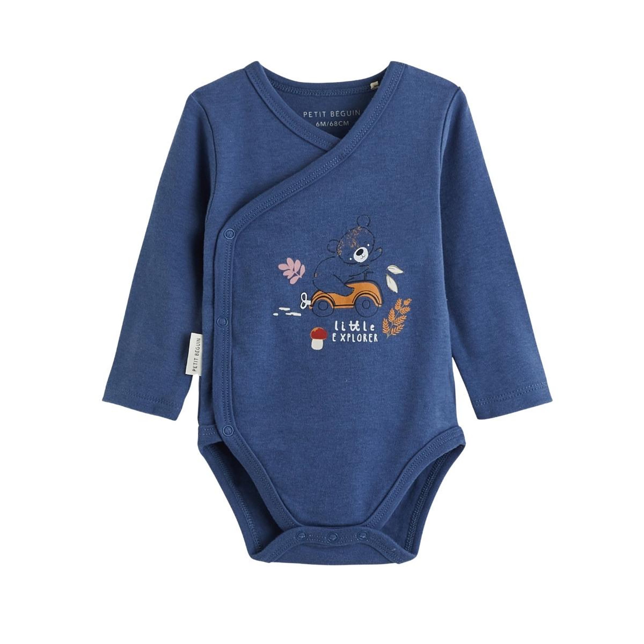 Voir la diapositive 5 : Petit Béguin Lot de 2 bodies bébé manches longues ouverture croisée emile