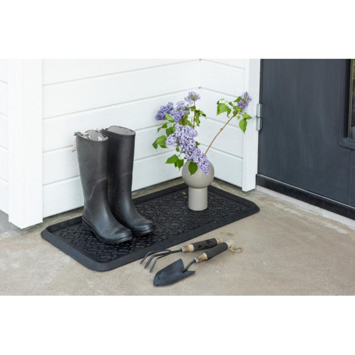 Paris Prix Paillasson en Caoutchouc  Gunnar  45x75cm Noir
