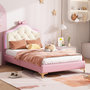 Voir la diapositive 5 : MERAX Lit simple enfant rembourré 90x200cm pu coloris rose led