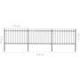 Voir la diapositive 5 : VIDAXL Cloture de jardin avec dessus en lance Acier 5,1 x 1,2 m Noir