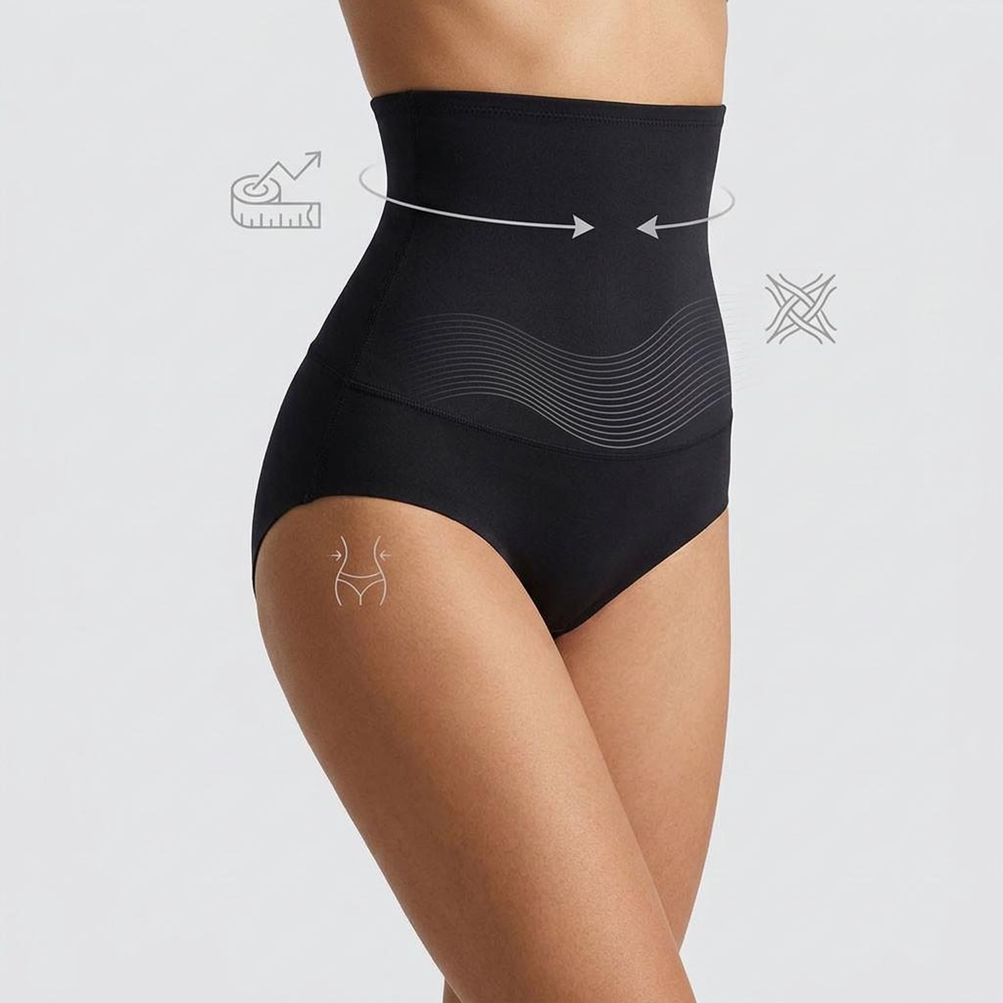 Voir la diapositive 3 : OZABI OZABI Culotte Gainante Femme Taille Haute Lot 2 Noir Chair