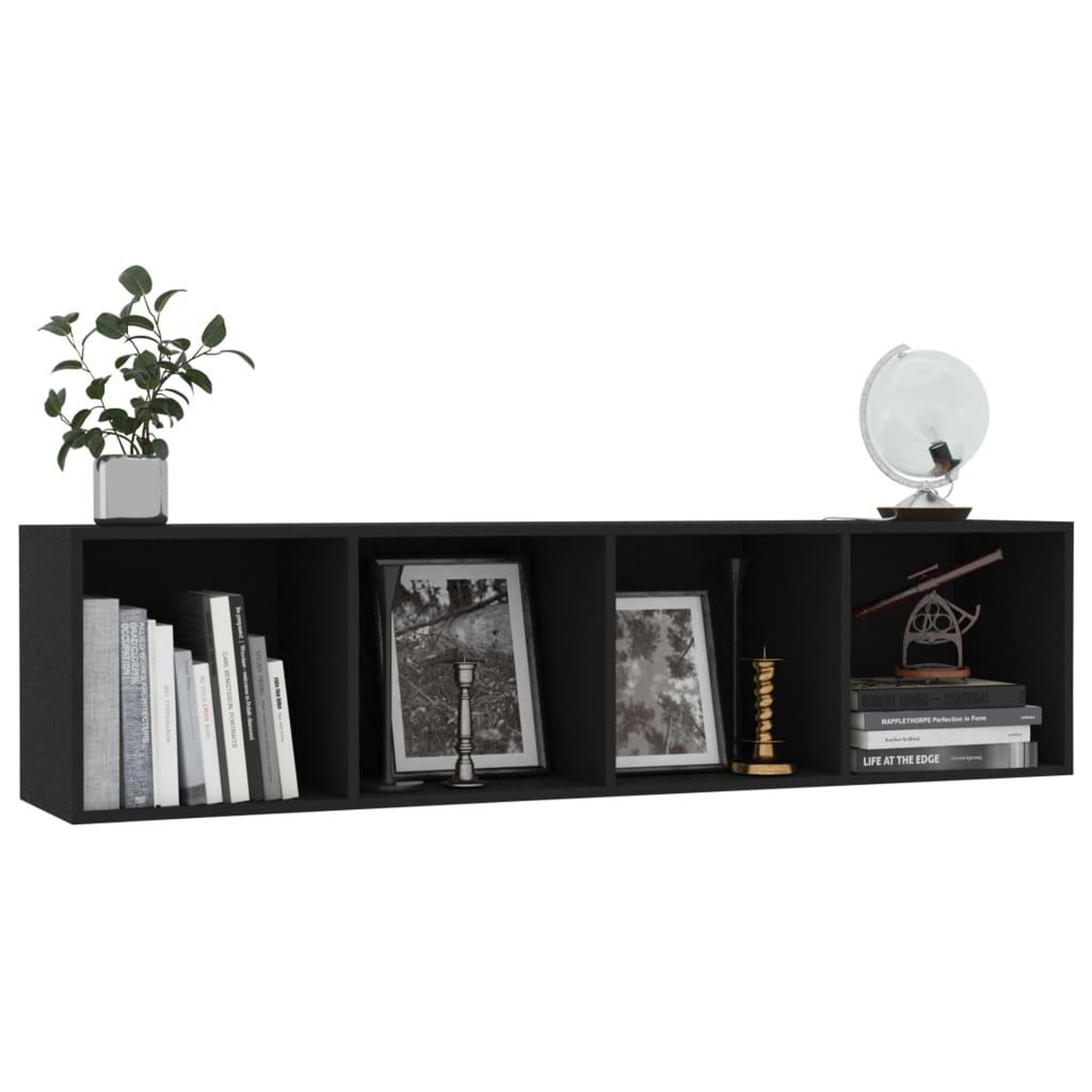 Voir la diapositive 5 : VIDAXL Bibliotheque/Meuble TV Noir 143x30x36 cm