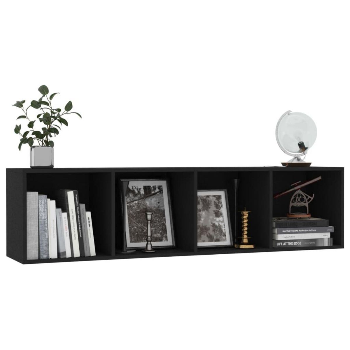 VIDAXL Bibliotheque/Meuble TV Noir 143x30x36 cm