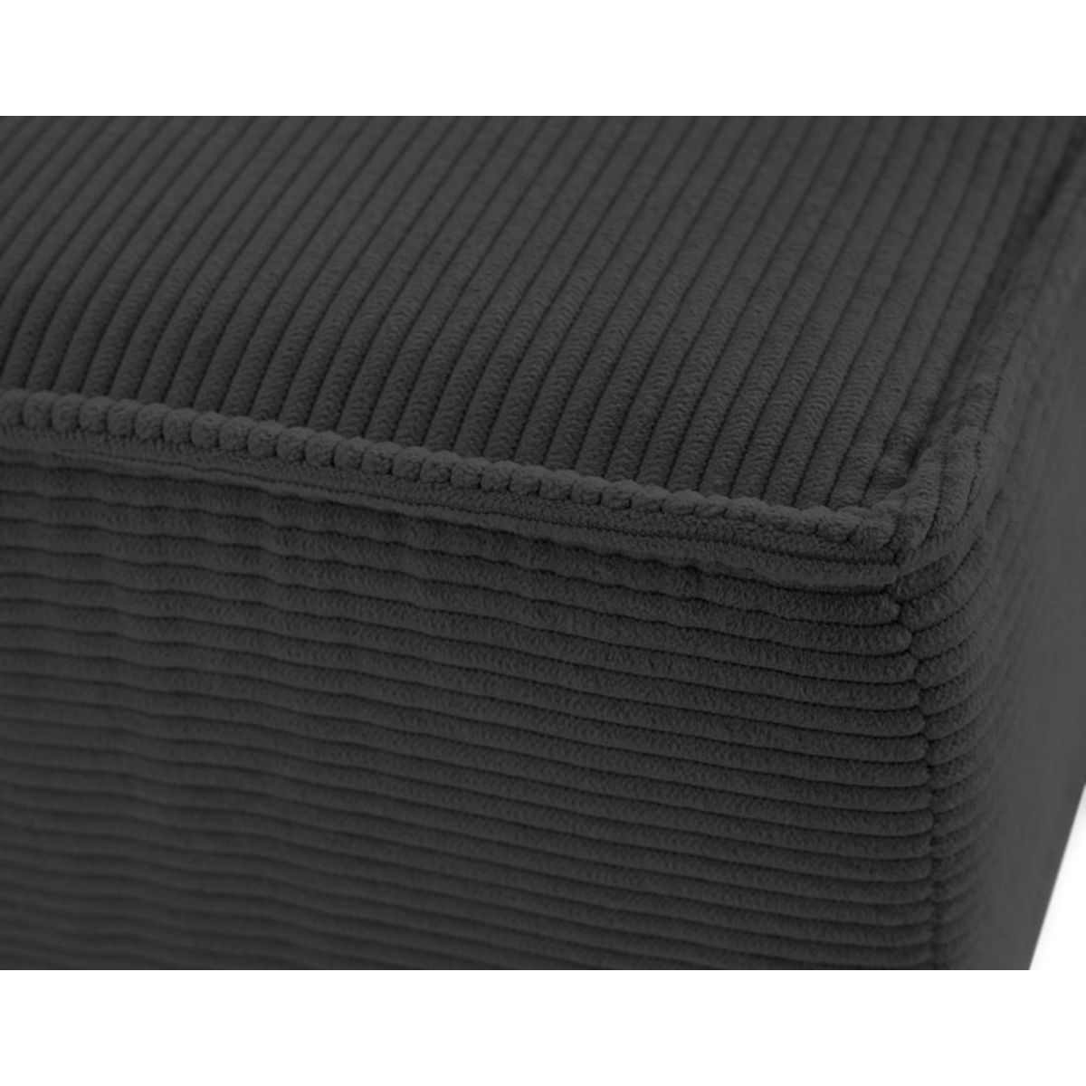 LISA DESIGN Jake - pouf en velours côtelé - pieds bois foncé