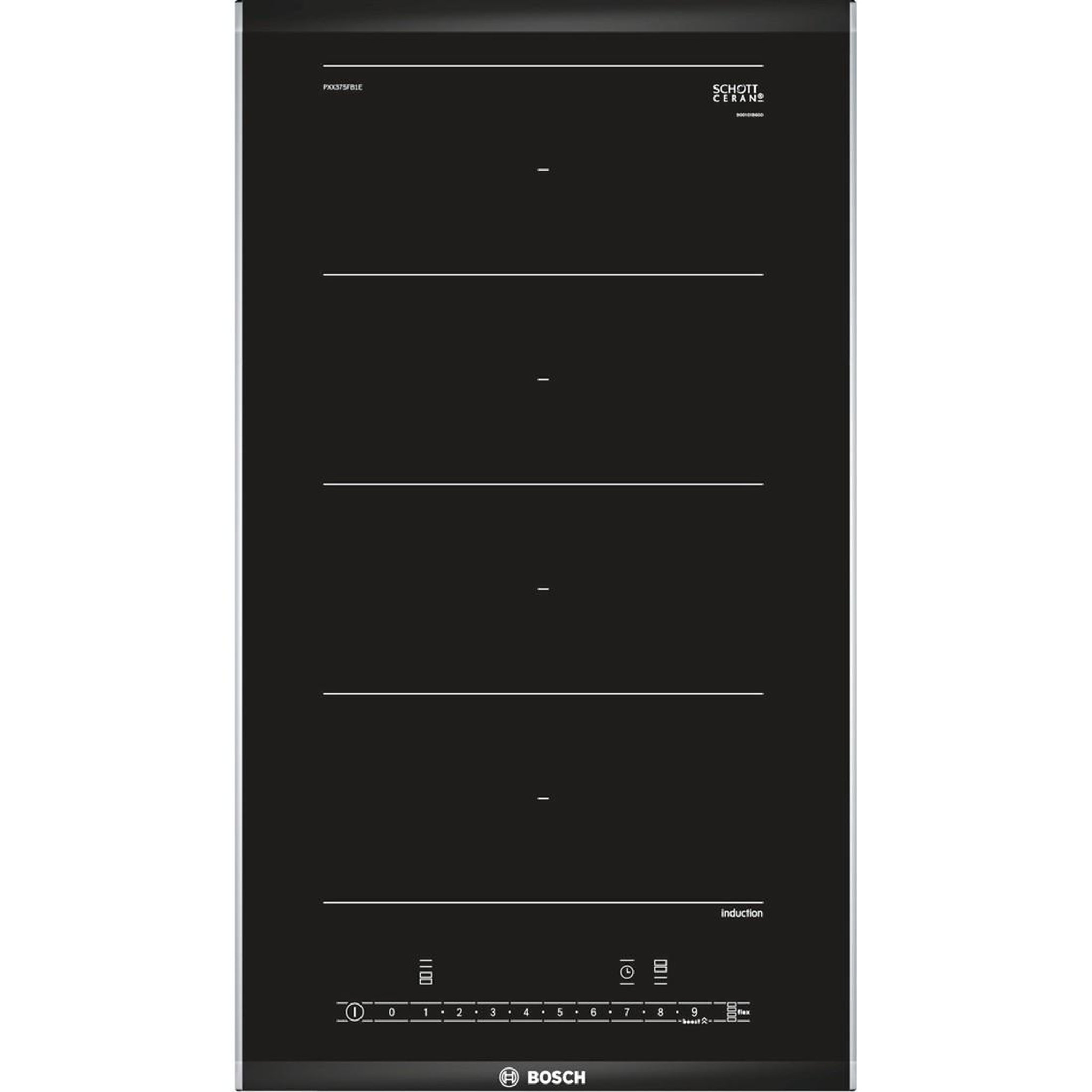 BOSCH Table domino induction 30cm 2 feux 3700w noir - PXX375FB1E