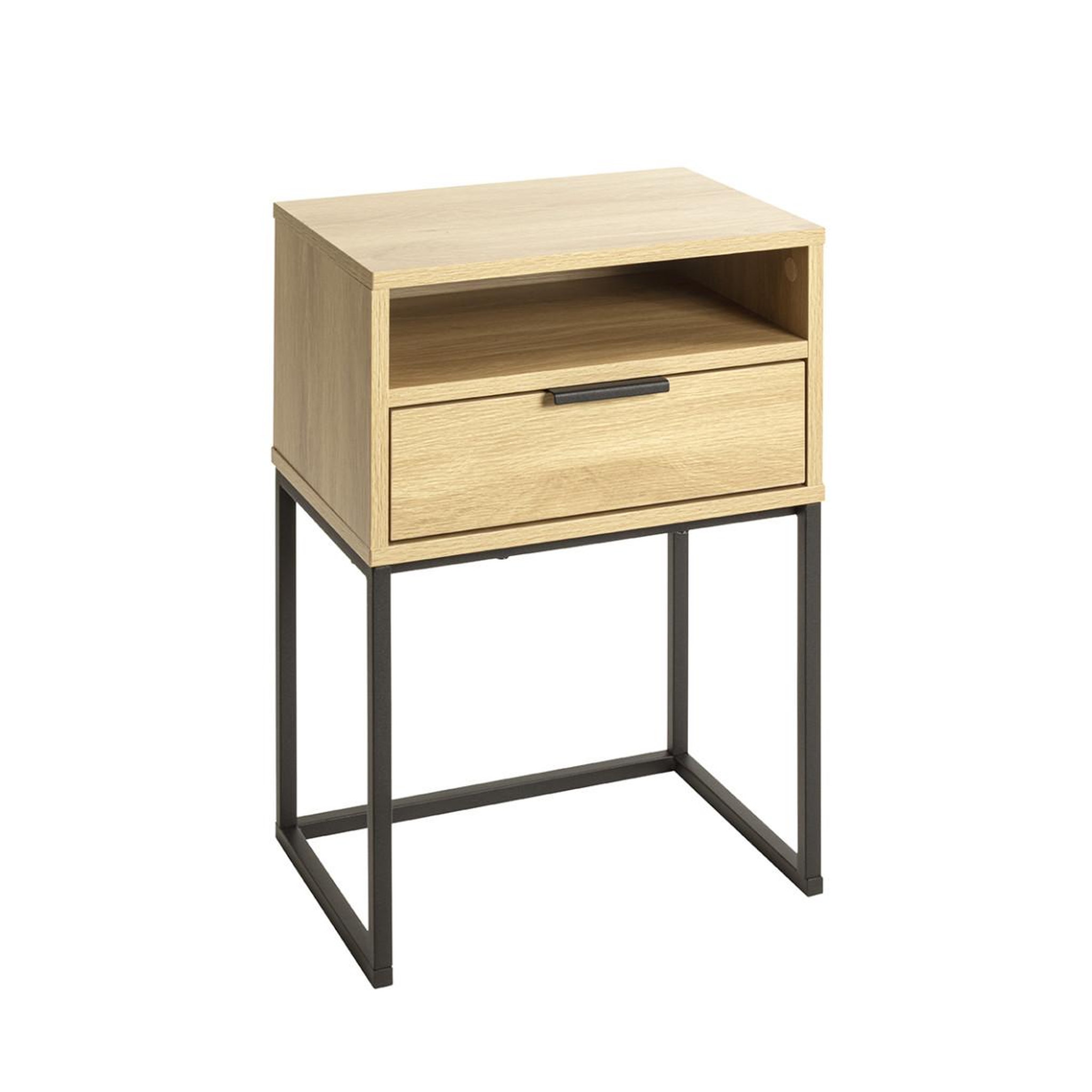 Paris Prix Table de chevet avec tiroir  malmö  60cm chêne & noir