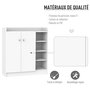 Voir la diapositive 6 : HOMCOM Armoire / etagere / meuble a chaussures très pratique en panneaux de particules blanc