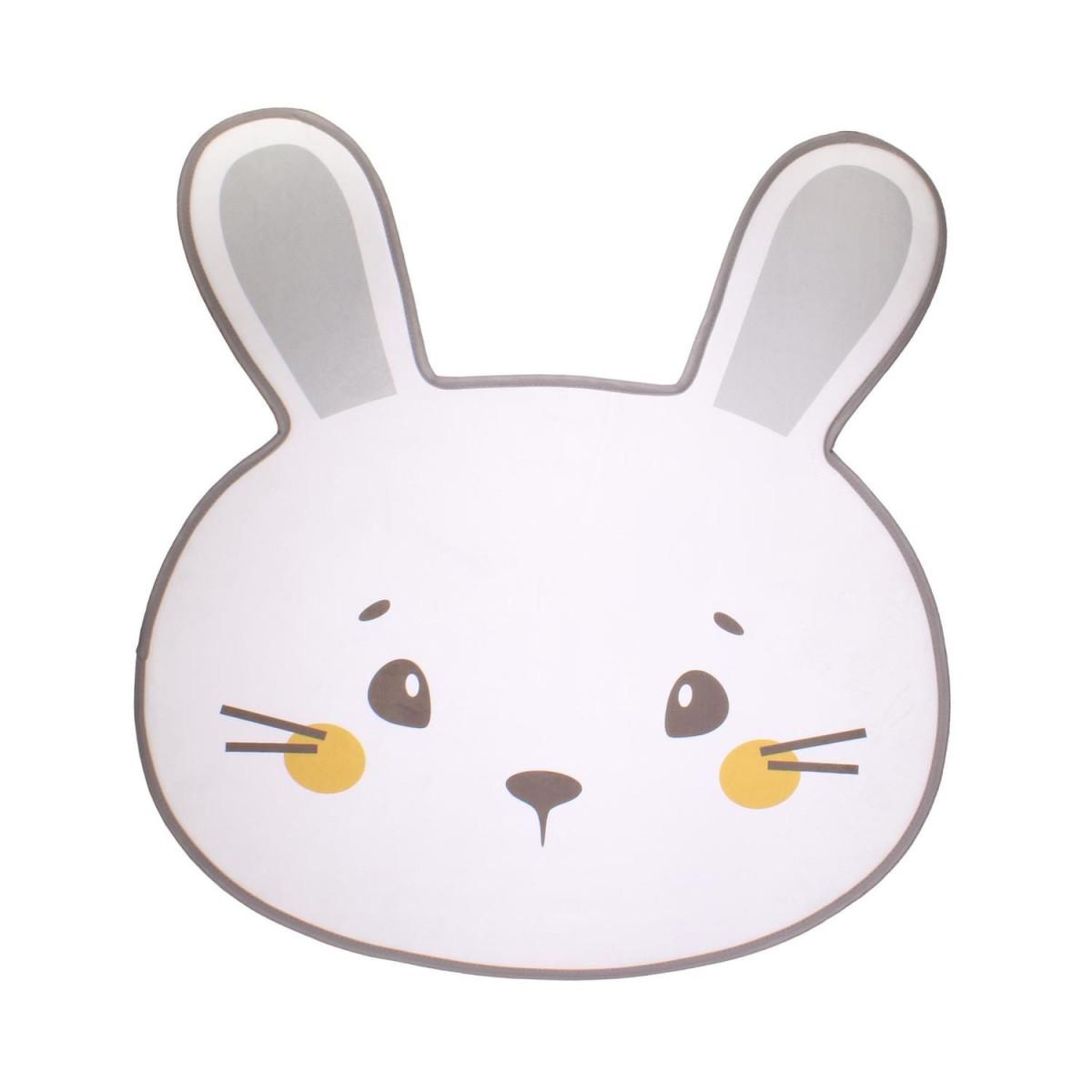 HOME DECO KIDS Tapis mousse enfant  lapin  75x80cm blanc