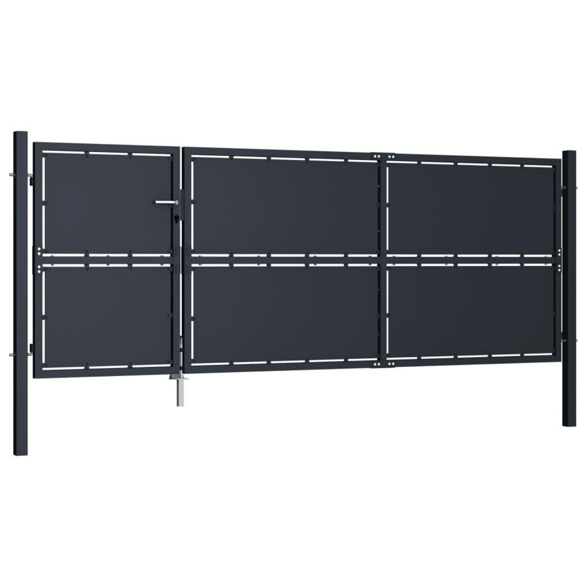 VIDAXL Portail de jardin Acier 350 x 125 cm Anthracite