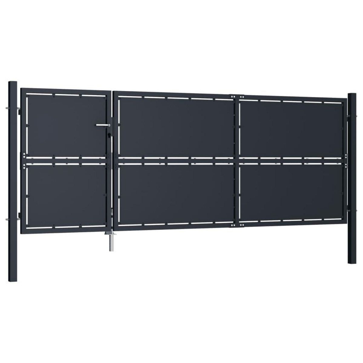 VIDAXL Portail de jardin Acier 350 x 125 cm Anthracite