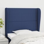 VIDAXL Tete de lit avec oreilles Bleu 103x23x118/128 cm Tissu