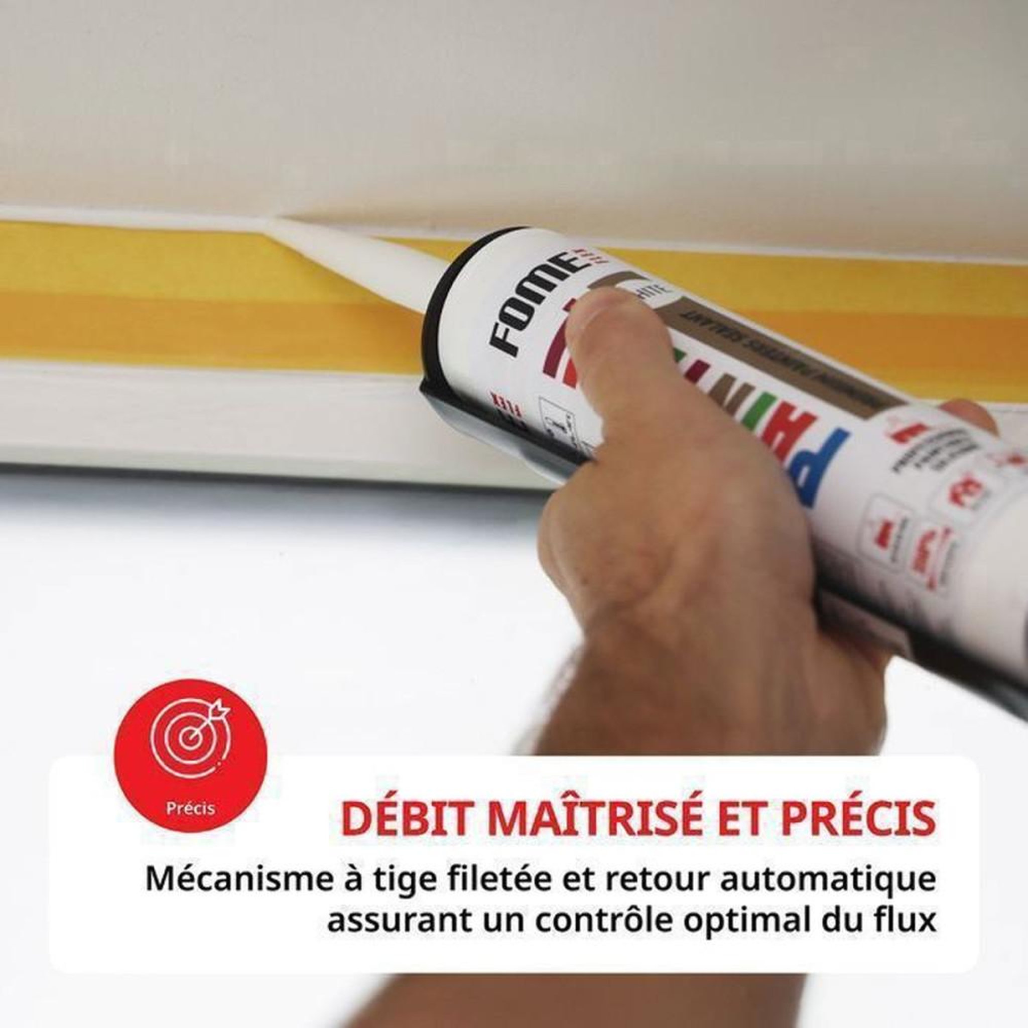 Voir la diapositive 4 : pistolet à cartouche manuel noir 310 ml Ø 50 mm 2000 N pour mastics et colles