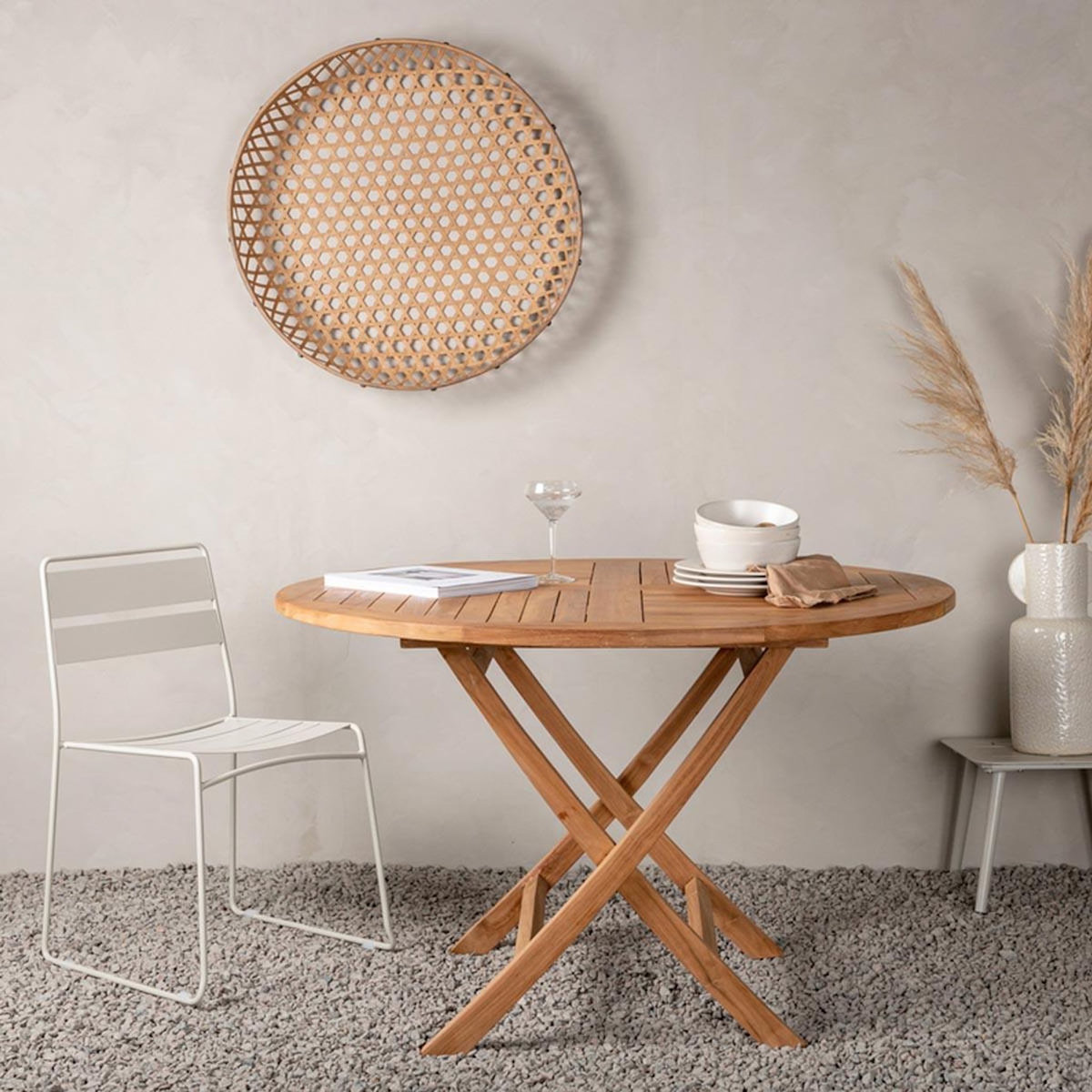 Paris Prix Table de Jardin Ronde  Kenya  120cm Naturel
