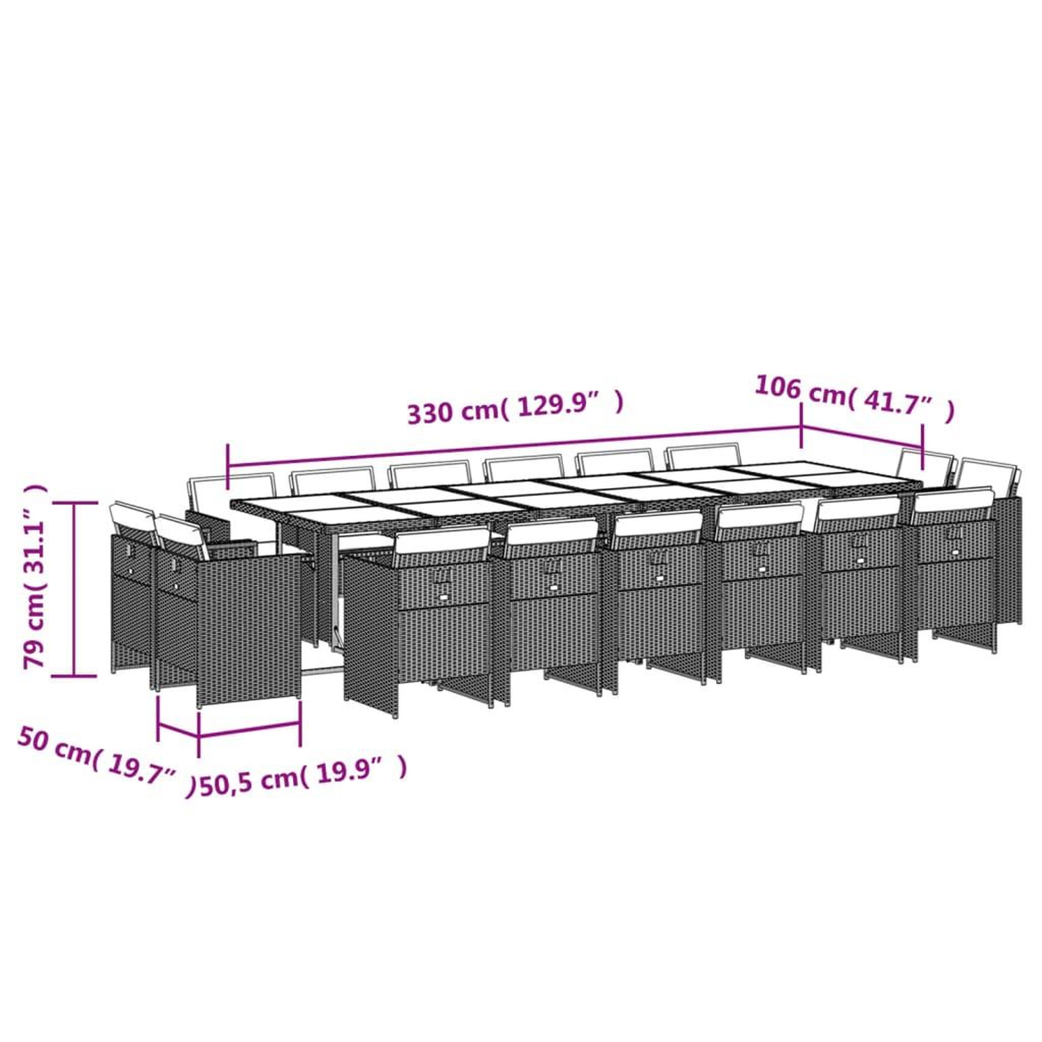 Voir la diapositive 6 : VIDAXL Ensemble a manger de jardin 17 pcs coussins noir resine tressee