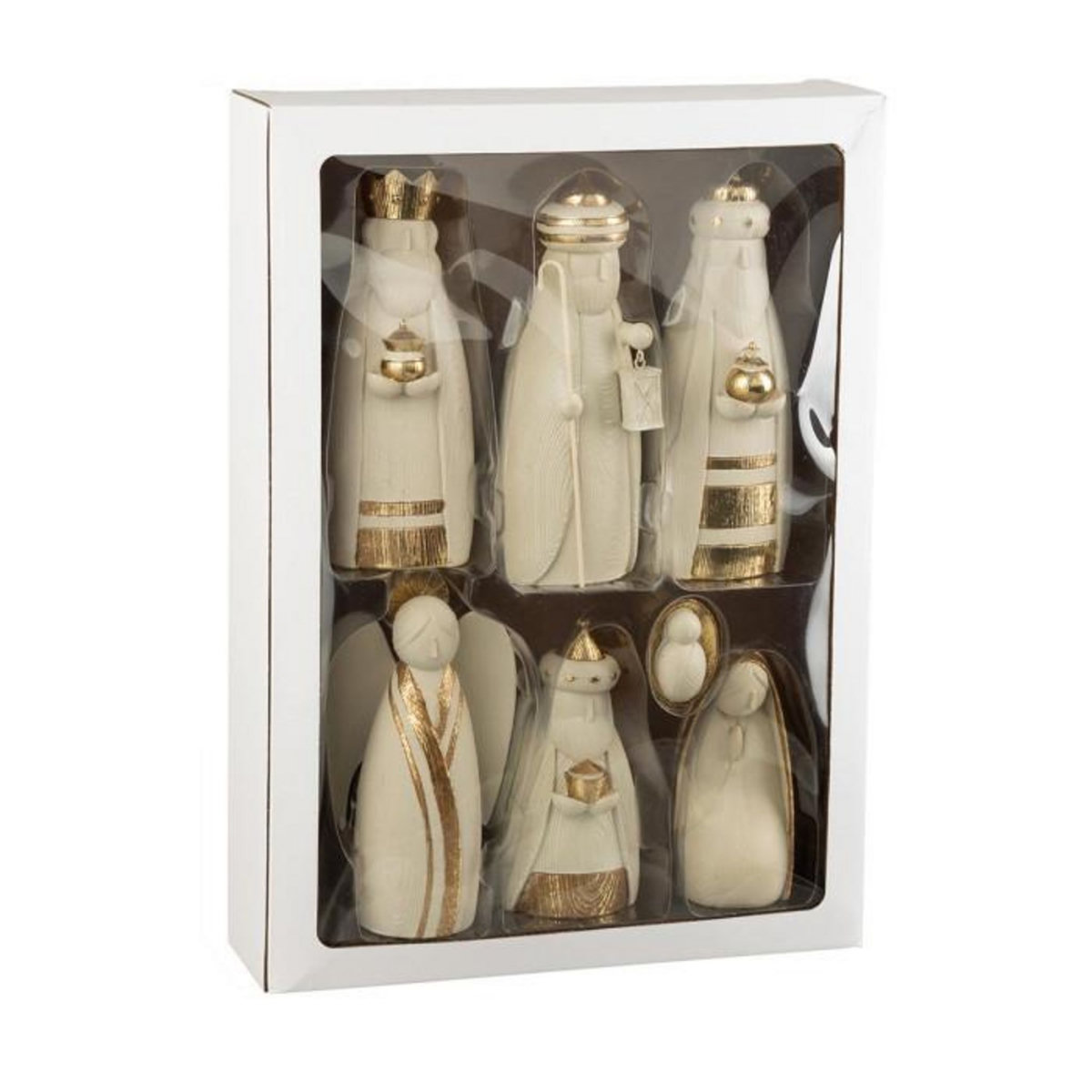 Paris Prix Crèche de Noël en Résine  7 Santons  22cm Or