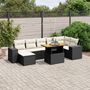 Voir la diapositive 1 : VIDAXL Salon de jardin 8 pcs avec coussins noir resine tressee