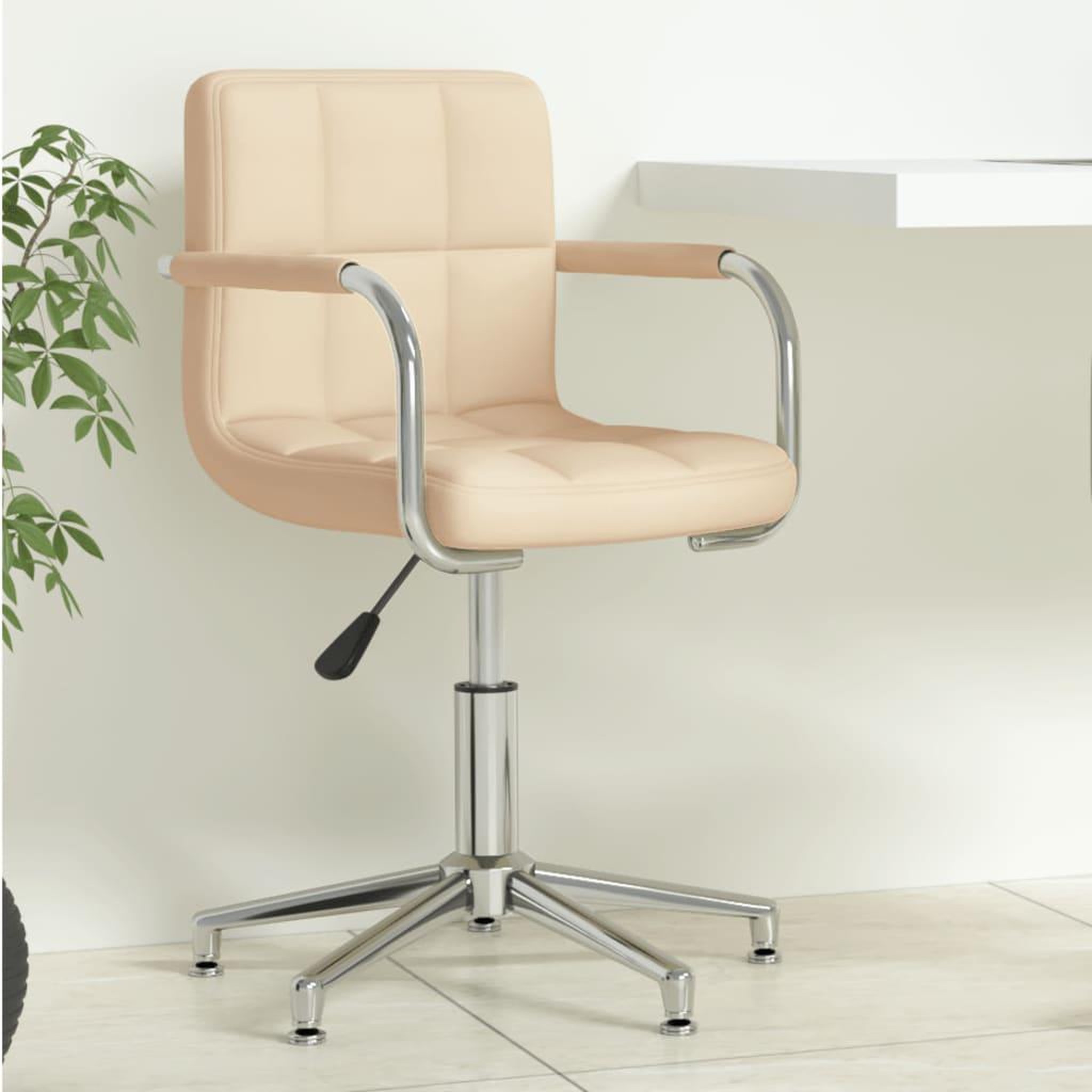 VIDAXL Chaise pivotante de bureau Creme Tissu