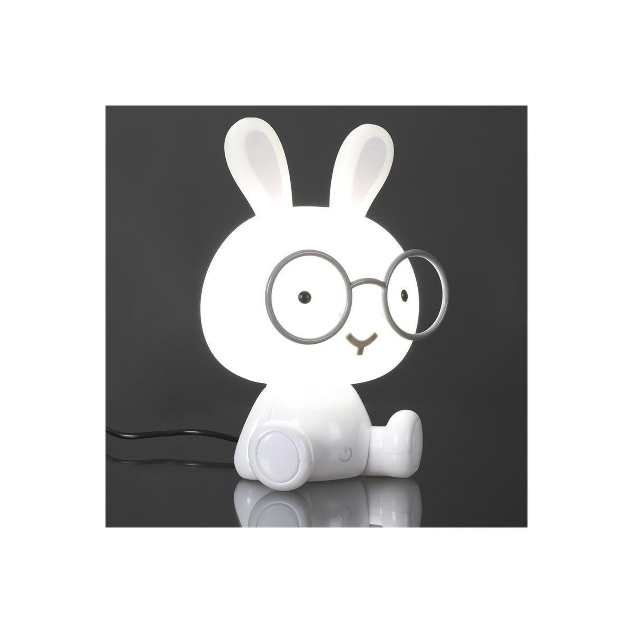 Voir la diapositive 2 : HOME DECO KIDS Lampe à poser led  lapin  23cm blanc