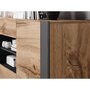 Voir la diapositive 3 : BEST MOBILIER Willow - buffet bas - effet bois et gris - 2 portes, 2 tiroirs et 2 niches - 164 cm