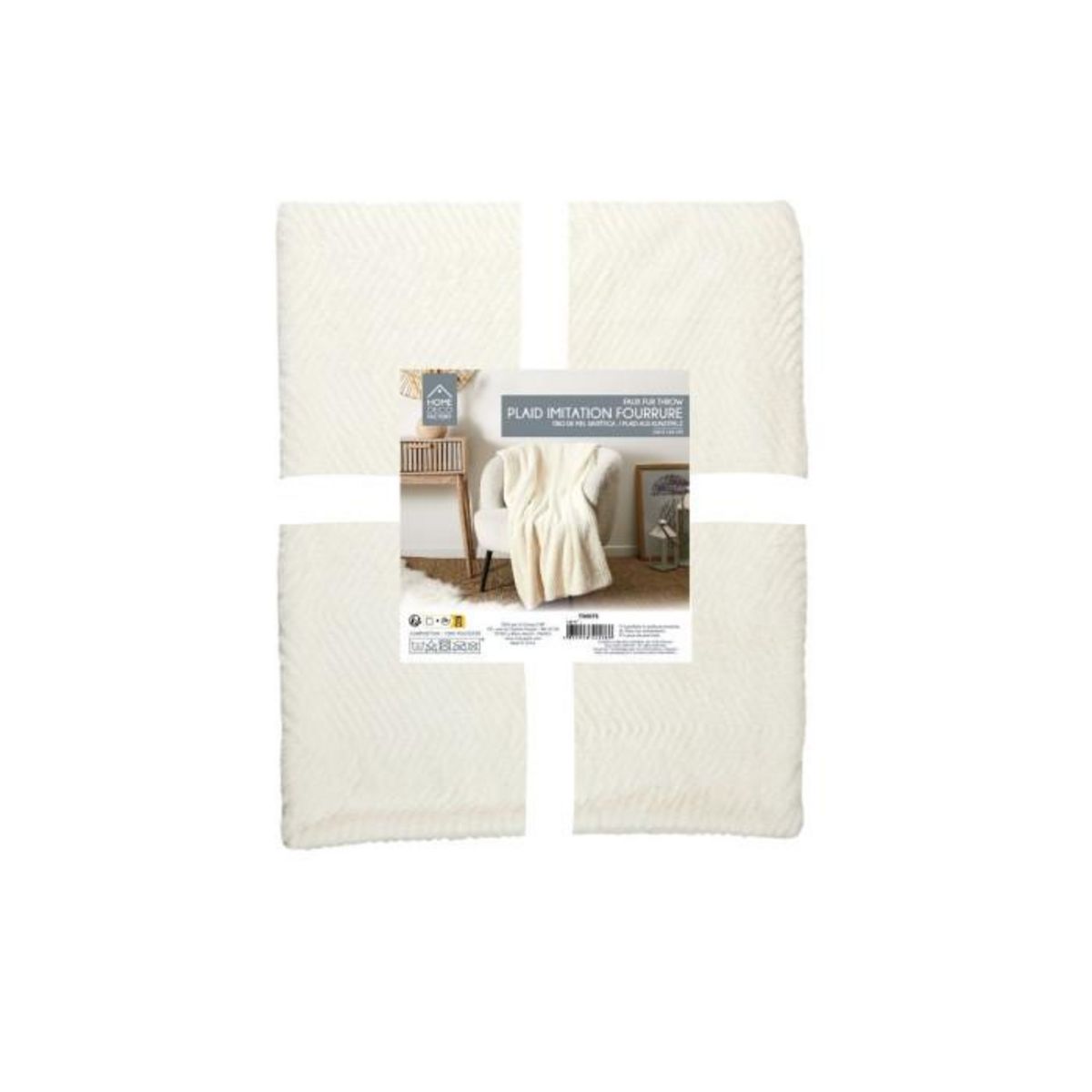 Paris Prix Plaid Imitation Fourrure  Crush  120x150cm Blanc