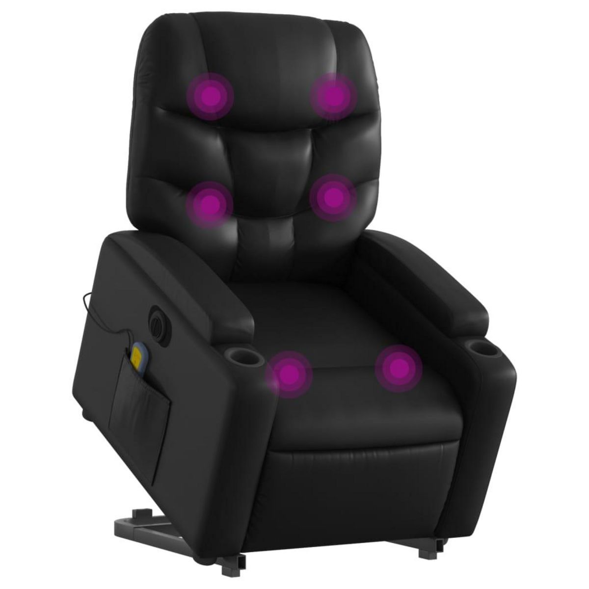 VIDAXL Fauteuil inclinable de massage electrique noir similicuir
