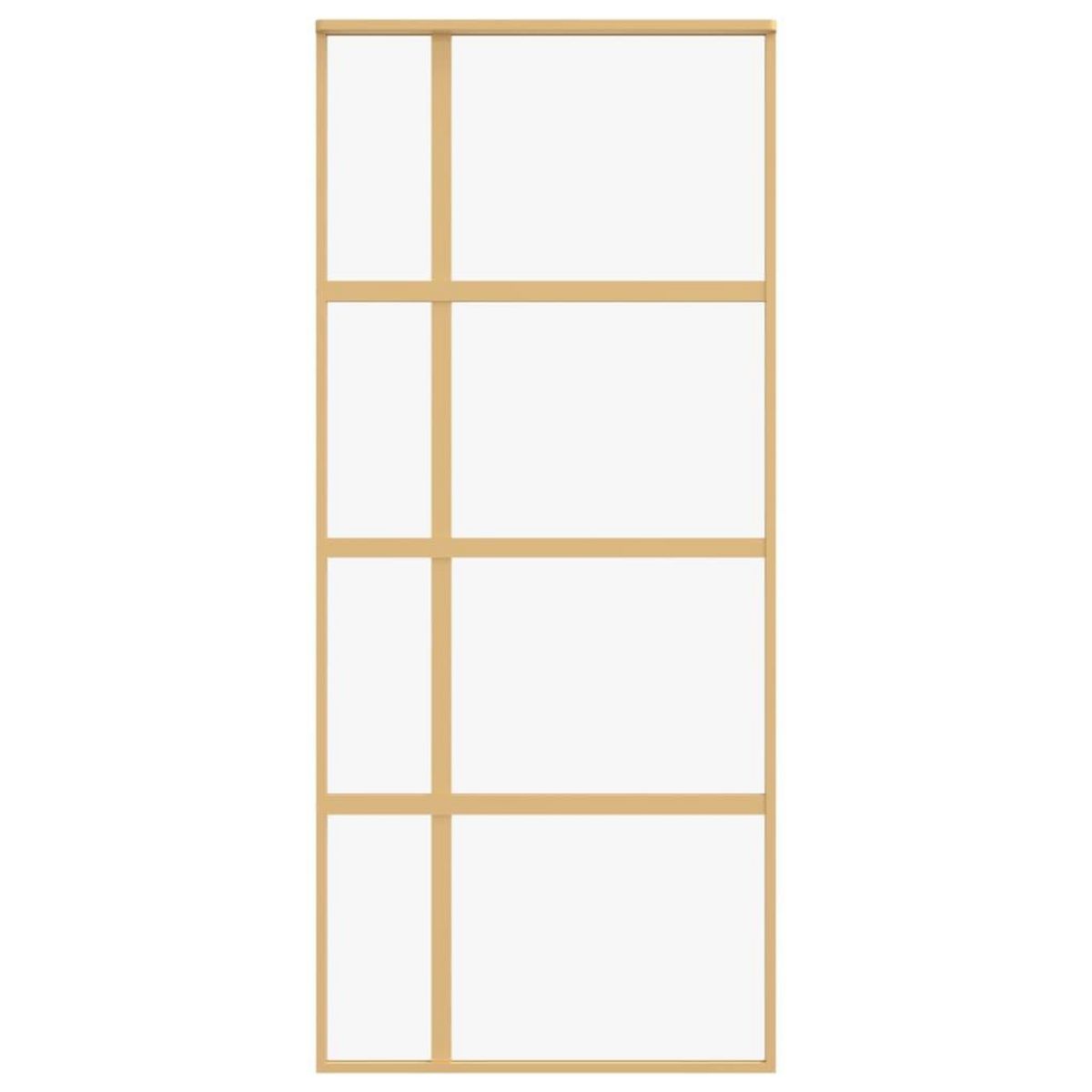 VIDAXL Porte coulissante dore 90x205 cm verre ESG clair et aluminium