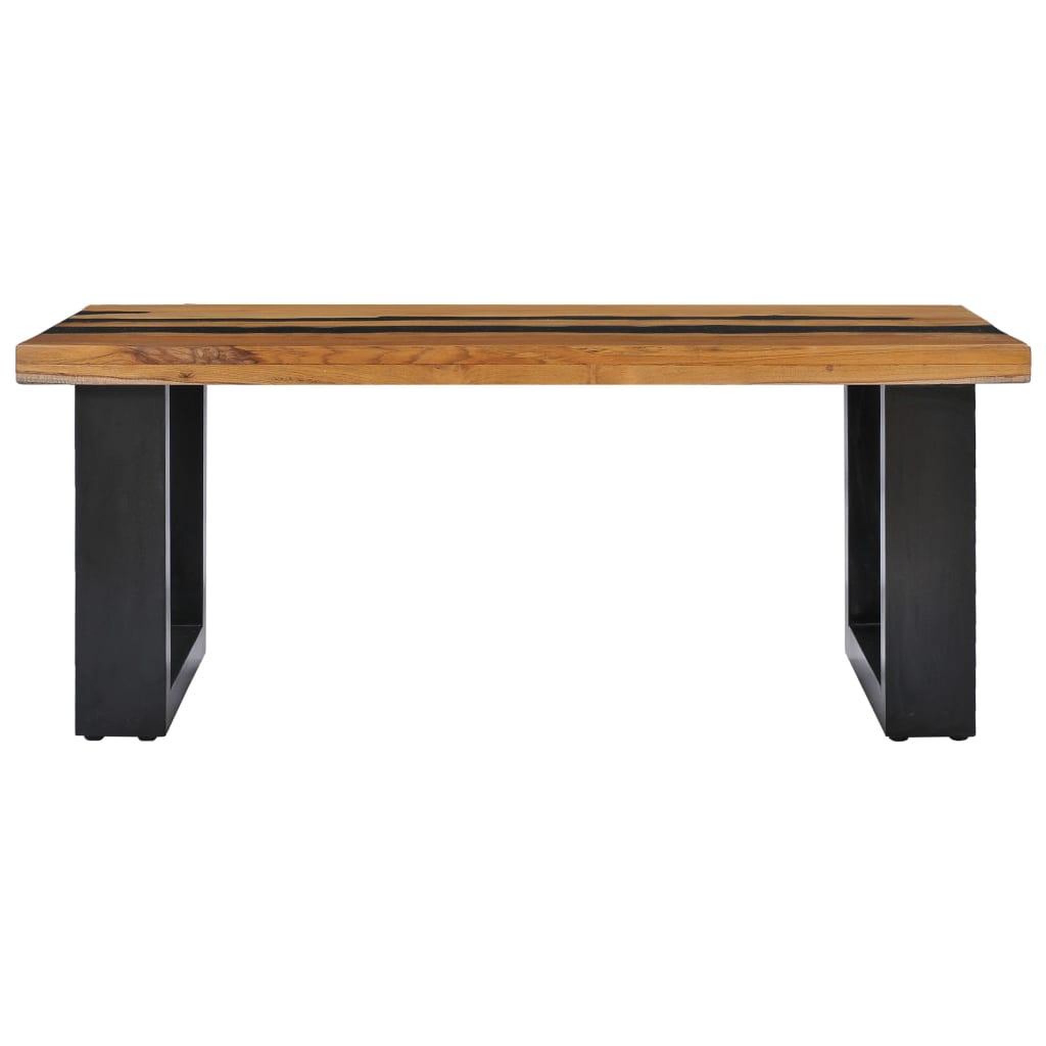 Voir la diapositive 3 : VIDAXL Table basse 100x50x40 cm Bois de teck massif et pierre de lave