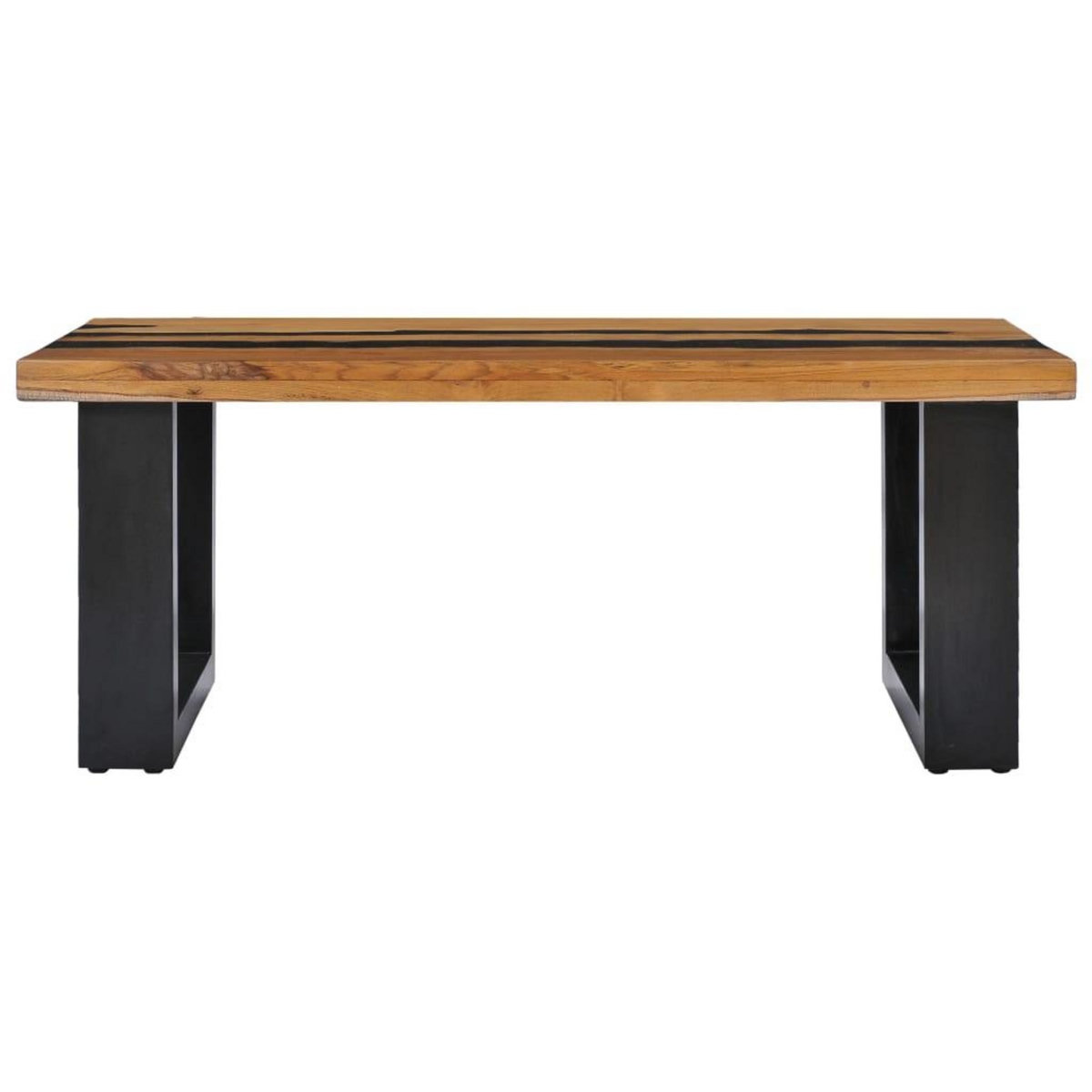 VIDAXL Table basse 100x50x40 cm Bois de teck massif et pierre de lave