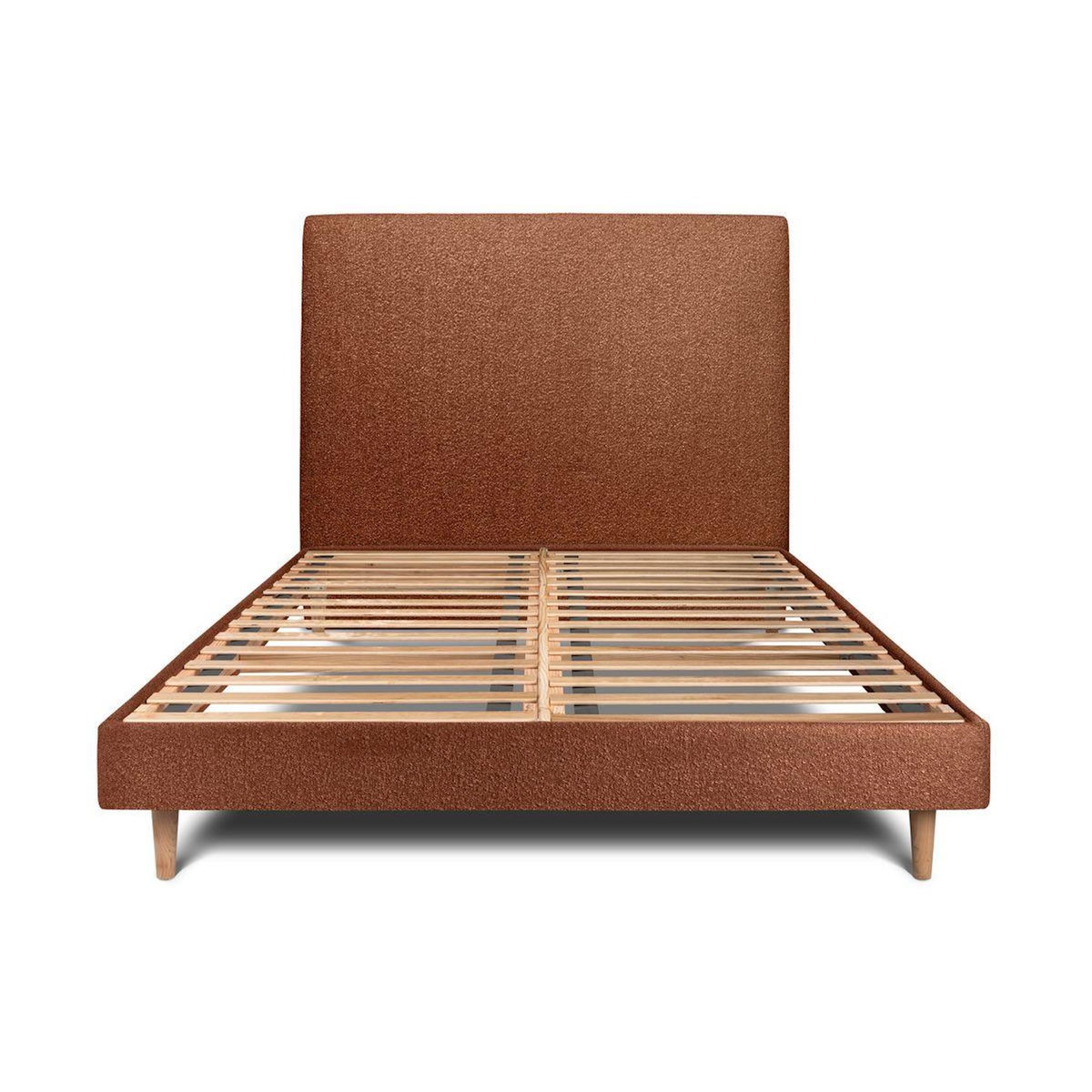 Sommeil de Plomb Lit avec tête de lit tapissier bouclette et sommier kit - Hauteur totale : 29cm
