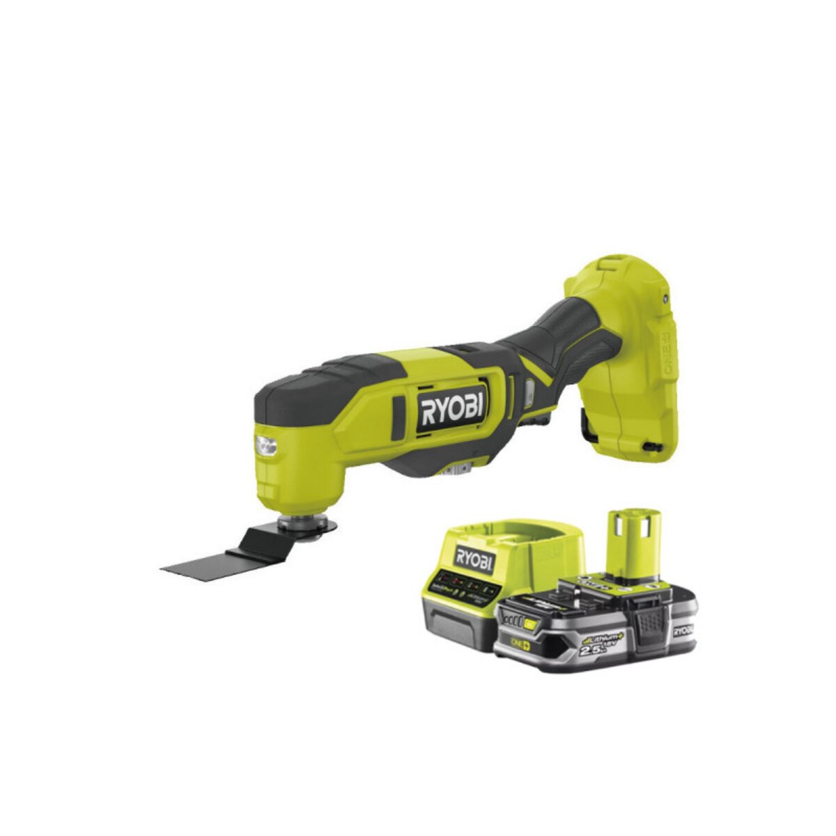 Pack RYOBI Multitool 18V OnePlus R18MT-0 - 1 Batterie 2.5Ah - 1 Chargeur  rapide RC18120-125 - Espace Bricolage