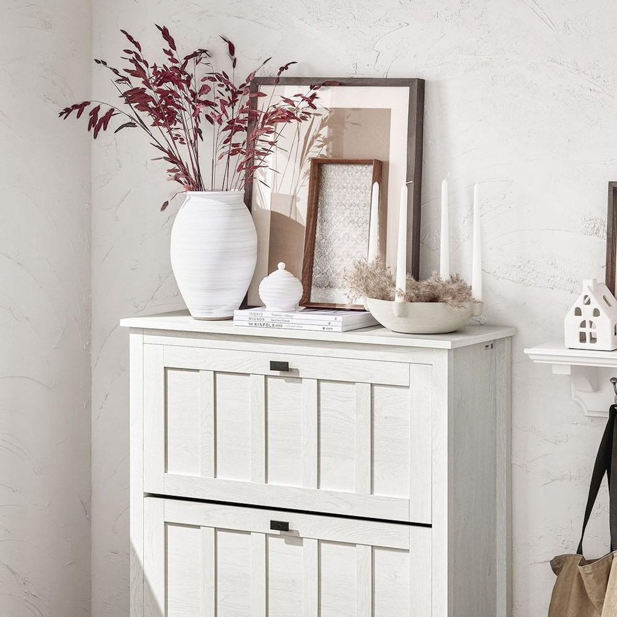 SOBUY SoBuy - Meuble À Chaussures 3 portes - Blanc - 80x30x111cm - Nordique - FSR162-W