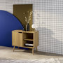 Voir la diapositive 3 : SWEEEK Buffet de rangement effet frêne 1 porte. 2 étagères. buffet bas. 80cm